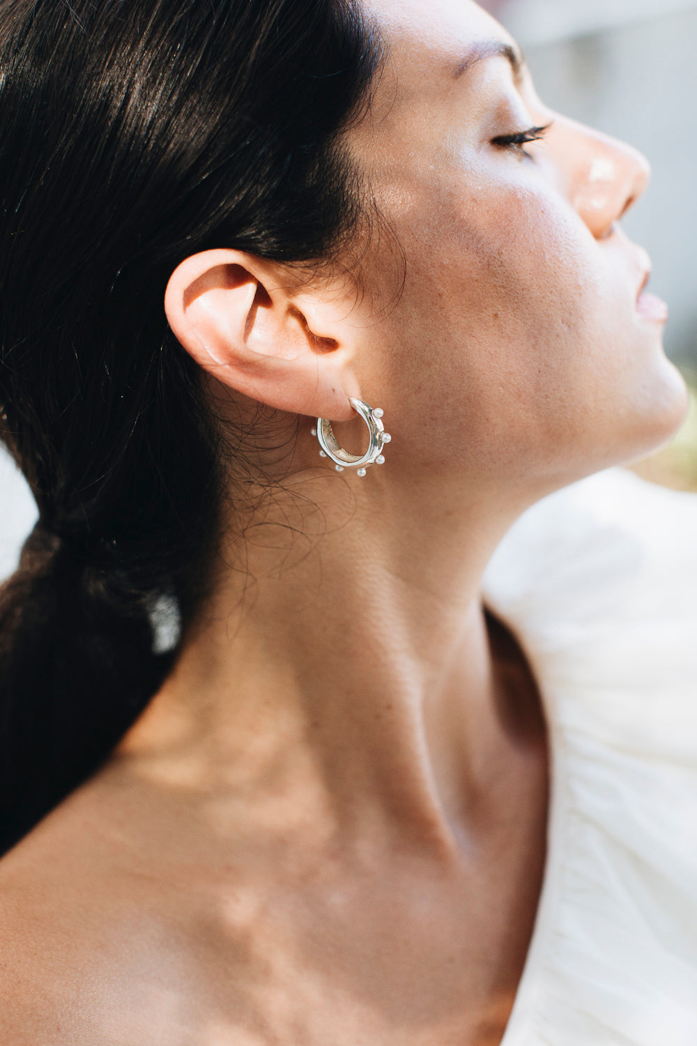 Pearl Studded Hoops